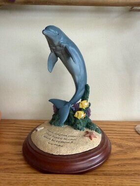 Wyland Inspirational Dolphin World Coral Reef Action Sculpture by Encore 2002